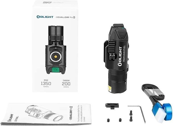 Ліхтар з ЛЦВ Olight Baldr Pro R Black (1350 Lm) Зелений ЛЦВ Baldr Pro R 23703520 фото