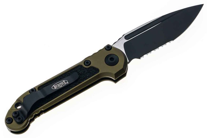 Ніж Microtech L.U.D.T S/E Gen III. Чорний клинок напівсеррейтор руків'я OD Green 1135-2OD 4009449 фото
