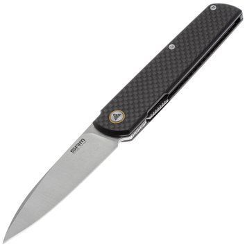 Нож SRM Qrick 408L-KB Sandvik 14C28N G-10 + Сarbon fiber Черный 408L-KB 4009298 фото