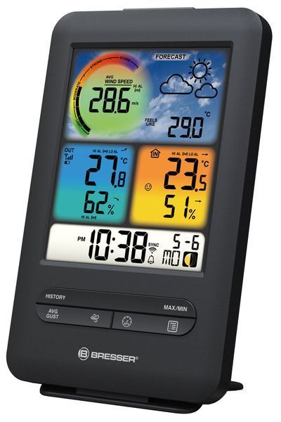 Метеостанція Bresser Wi-Fi Colour 3-in-1 Wind Sensor Black 7002535 фото
