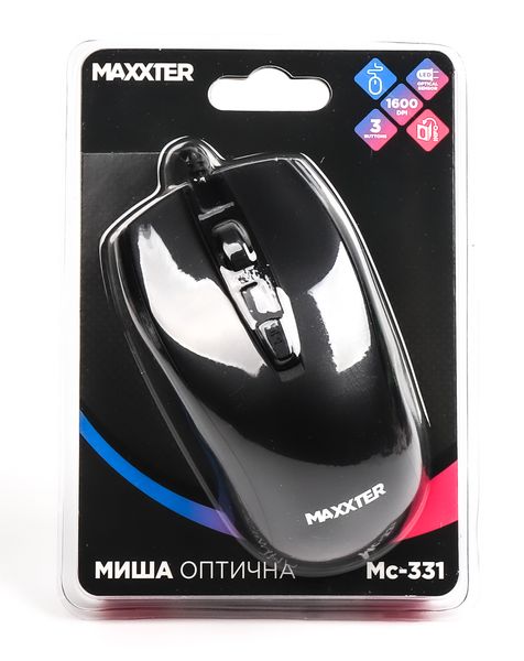 Мышка оптическая Maxxter Mc-331, черного цвета Mc-331 0202833 фото