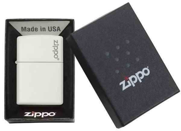 Запальничка Zippo Wite Matte Logo біла з логотипом 214ZL V77554002 фото