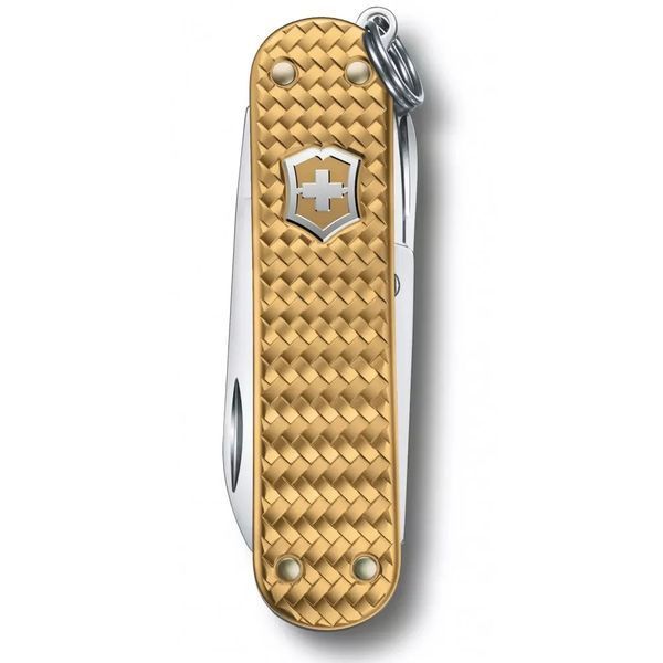 Швейцарский нож Victorinox Classic SD Precious Alox Brass Gold 58 мм 5 функций Золотистый рифленый (0.6221.408G) V77552882 фото