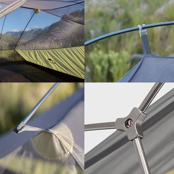 Намет надлегкий тримісний з футпринтом Naturehike Cloud Up 3 Updated NH18T030-T, 20D, Темно-зелений 90737 фото