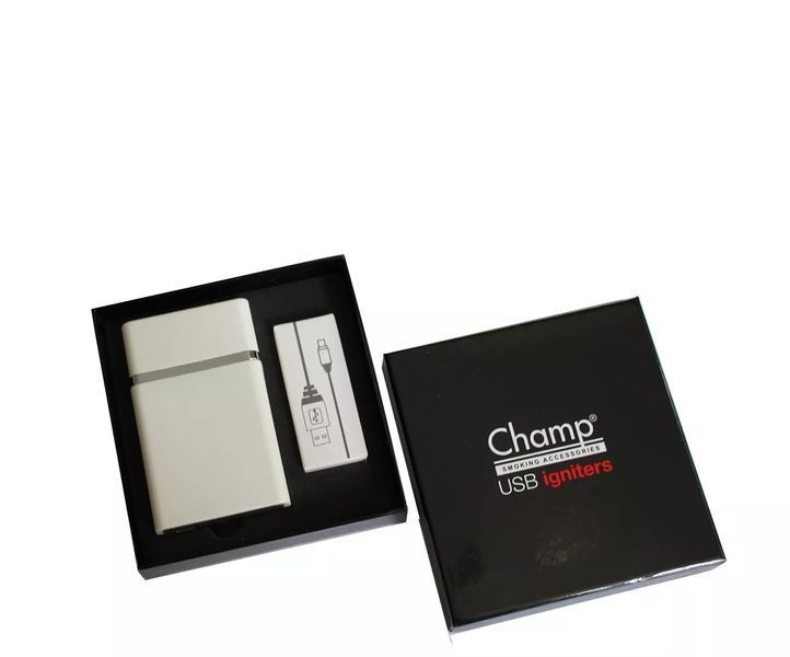 Портсигар із вбудованою запальничкою Champ Cigarette Case + Usb Igniter - DL-8 Білий (40400317WH) V77554031 фото