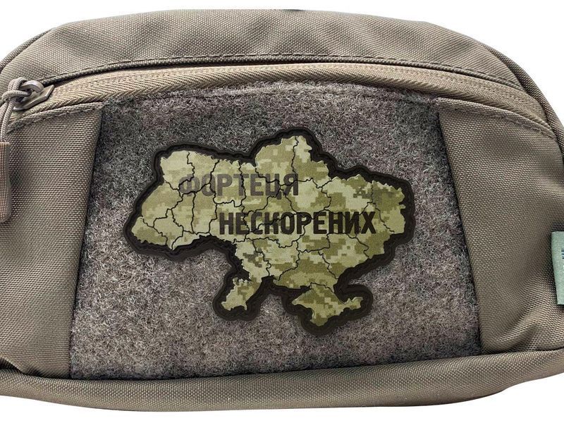 Шеврон карта Украины - фон пиксель - Фортеця нескорених ПВХ 05.001.04 фото