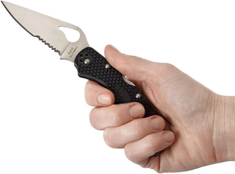 Ніж Spyderco Byrd Harrier 2 Напівсеррейтор BY01PSBK2 871396 фото