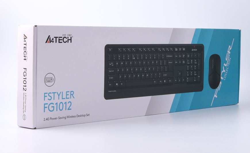 A4Tech Fstyler FG1012, комплект бездротовий клавіатура з мишою, колір чорний FG1012 (Black) 1605286 фото