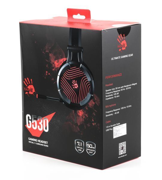 Гарнітура ігрова Bloody G530 з підсвічуванням G530 Bloody (Gray) 1603541 фото