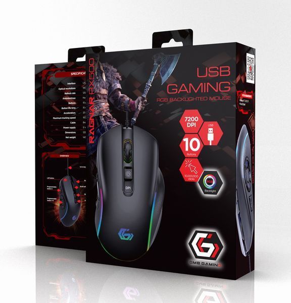 Оптическая игровая мышка Gembird MUSG-RAGNAR-RX500, USB интерфейс MUSG-RAGNAR-RX500 1606266 фото