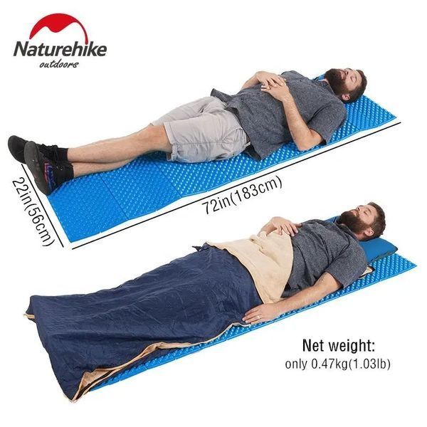 Килимок складний IXPE Naturehike NH19QD008, алюмінієва плівка, 185x56х1,8 см, Голубой 81517 фото