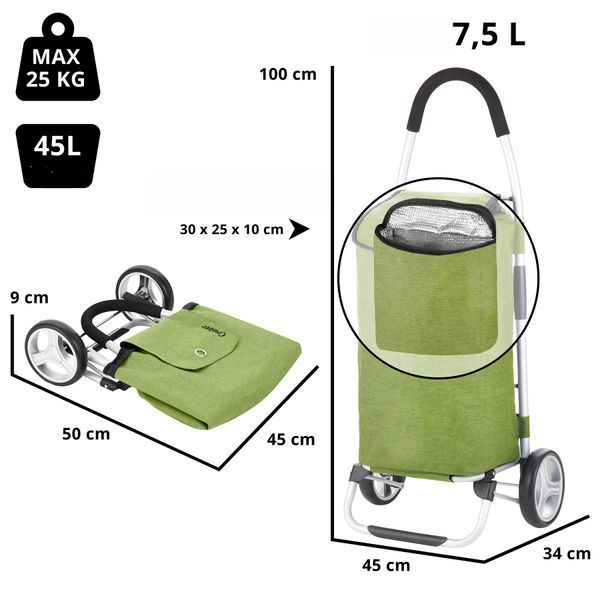 Cумка-візок ShoppingCruiser Foldable 45 Green (650068) 930021 фото