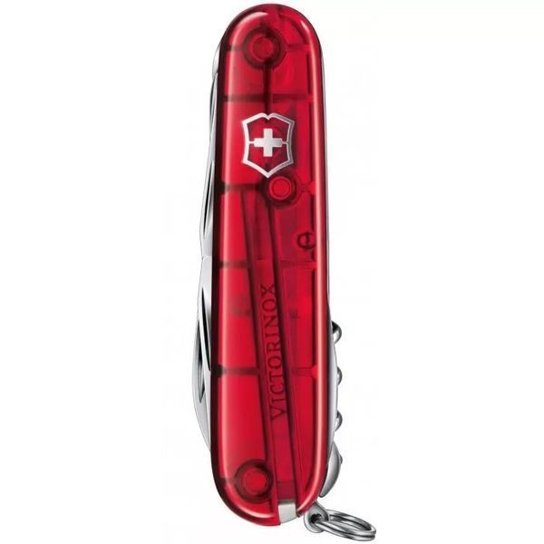 Швейцарський ніж Victorinox Huntsman 91 мм 15 функцій Червоний напівпрозорий у блістері (1.3713.TB1) V77552947 фото