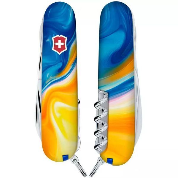 Швейцарський ніж Victorinox Huntsman Ukraine 91 мм 16 функцій Жовто-синій (1.3713.7_T3250pw) V77552793 фото