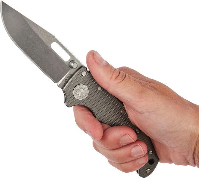 Нож Demko AD20.5 Clip Point CPM-20CV Milled Titanium 205-20CV-TI-TEX-CP 9900006 фото