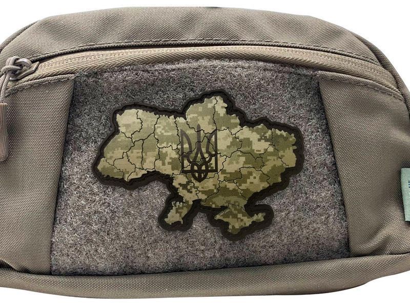 Шеврон карта Украины - фон пиксель - Герб Украины ПВХ 05.001.05 фото