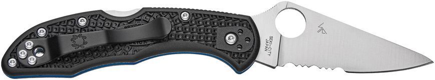 Ніж Spyderco Delica 4 Lightweight Thin Blue Line Напівсерейтор Limited Edition C11FPSBKBL 871483 фото