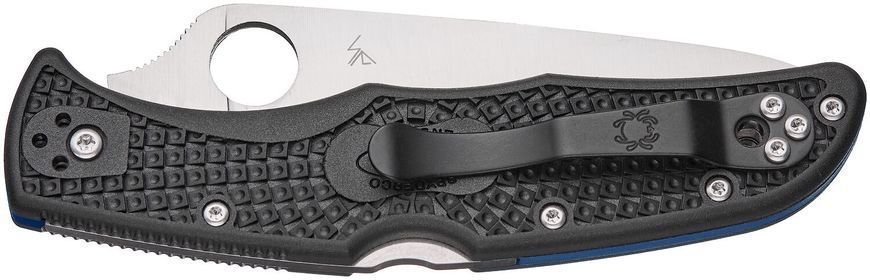 Ніж Spyderco Delica 4 Lightweight Thin Blue Line Напівсерейтор Limited Edition C11FPSBKBL 871483 фото
