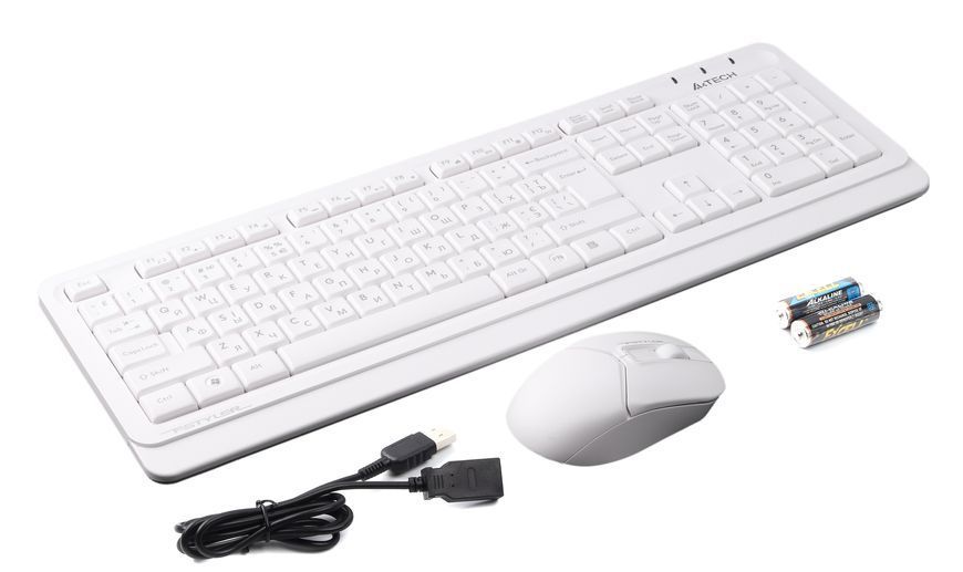 A4Tech Fstyler FG1012, комплект бездротовий клавіатура з мишою, колір білий FG1012 (White) 1605287 фото