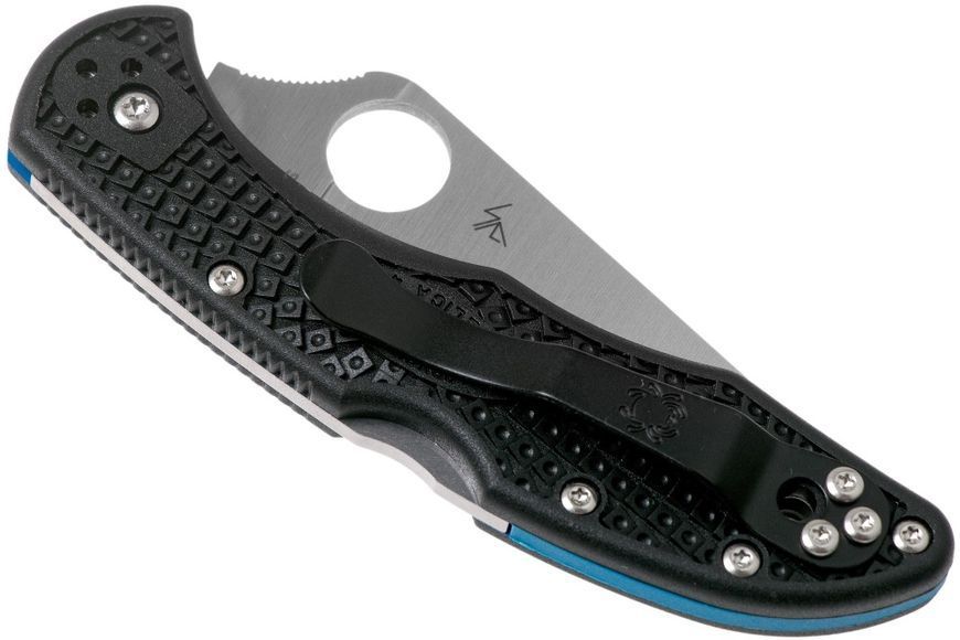 Ніж Spyderco Delica 4 Lightweight Thin Blue Line Напівсерейтор Limited Edition C11FPSBKBL 871483 фото