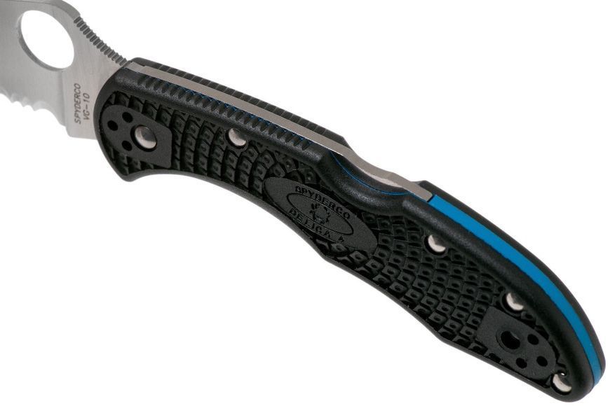 Ніж Spyderco Delica 4 Lightweight Thin Blue Line Напівсерейтор Limited Edition C11FPSBKBL 871483 фото