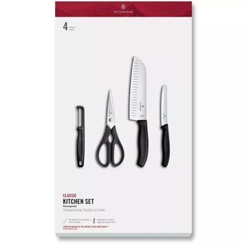 Набір кухонний 4 шт Victorinox SWISS Classic Kitchen Set 2 ножі, ножиці, овочечистка Iota подарункова коробка 6.7133.41G V77554380 фото