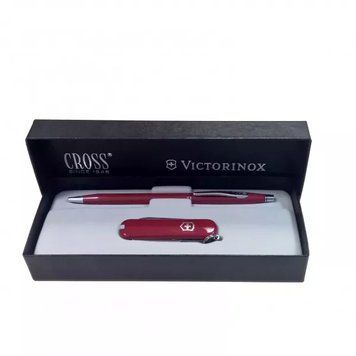 Подарочный набор нож Victorinox и ручка CROSS Красный 4.4401 V77554246 фото