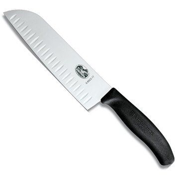 Нож кухонный Victorinox SwissClassic Santoku Fluted 17 см черный 6.8523.17 4004790 фото