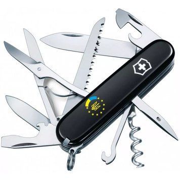 Швейцарський ніж Victorinox Huntsman Ukraine 91 мм 15 функцій Україна ЄС (1.3713.3_T1130u) V77552962 фото