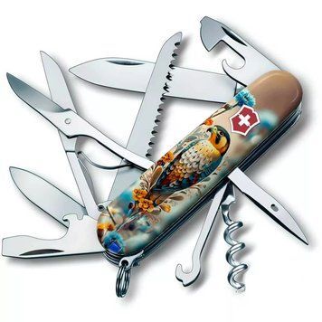 Швейцарський ніж Victorinox Huntsman Ukraine 91 мм 16 функцій Благородний Сокіл (1.3713.7_T3260pw) V77552791 фото