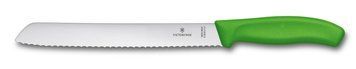 Нож кухонный для хлеба Victorinox SwissClassic серрейтор 21 cм Зеленый блистер 6.8636.21L4B 4000493 фото