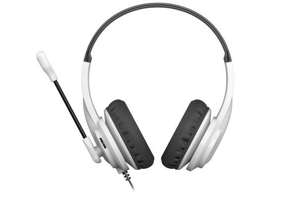 A4Tech HS-10 навушники з мікрофоном та регулятором гучності, колір чорний+білий HS-10 (Black + White) 1605298 фото