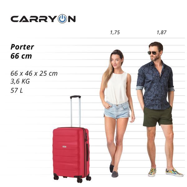 Чемодан CarryOn Porter (M) Red (502448) 930032 фото
