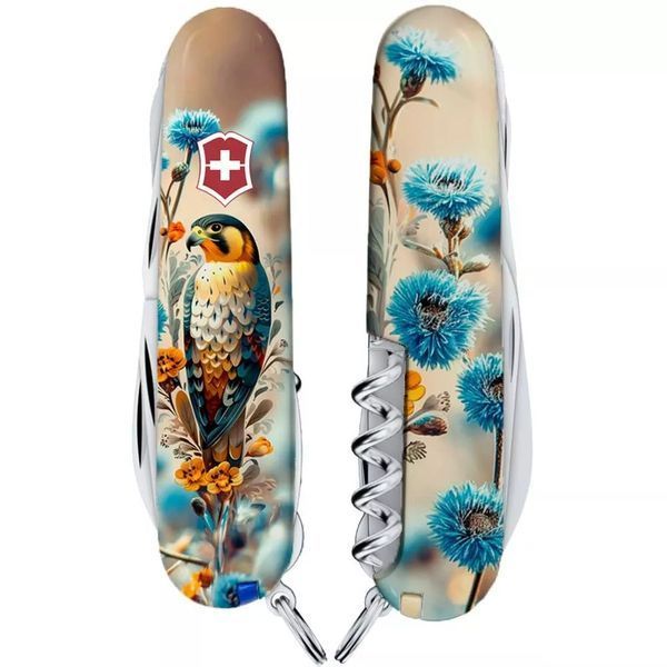 Швейцарський ніж Victorinox Huntsman Ukraine 91 мм 16 функцій Благородний Сокіл (1.3713.7_T3260pw) V77552791 фото