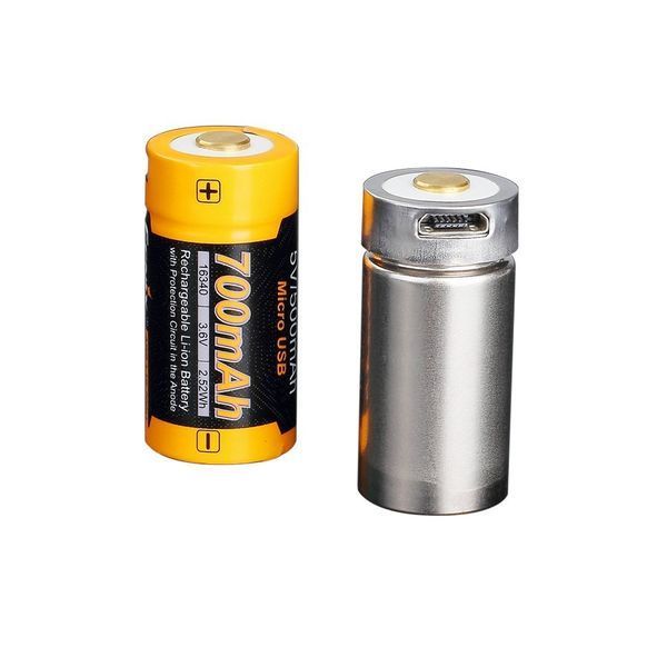 Аккумулятор 16340 Fenix ​​(700 mAh) micro usb зарядка 53715 фото