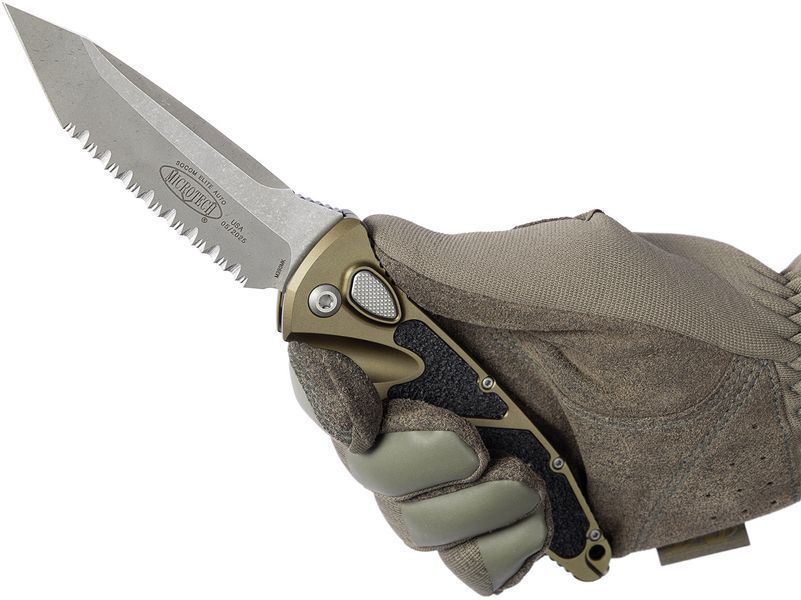 Нож Microtech Socom Elite Auto Tanto Point Apocalyptic Serrated OD Green 161A-12APOD 14090787 фото