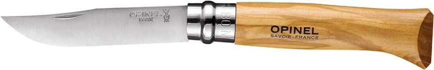 Ніж Opinel №8 Inox Оливкове дерево + Шкіряний чохол + Подарунковий пенал 001004 2047816 фото