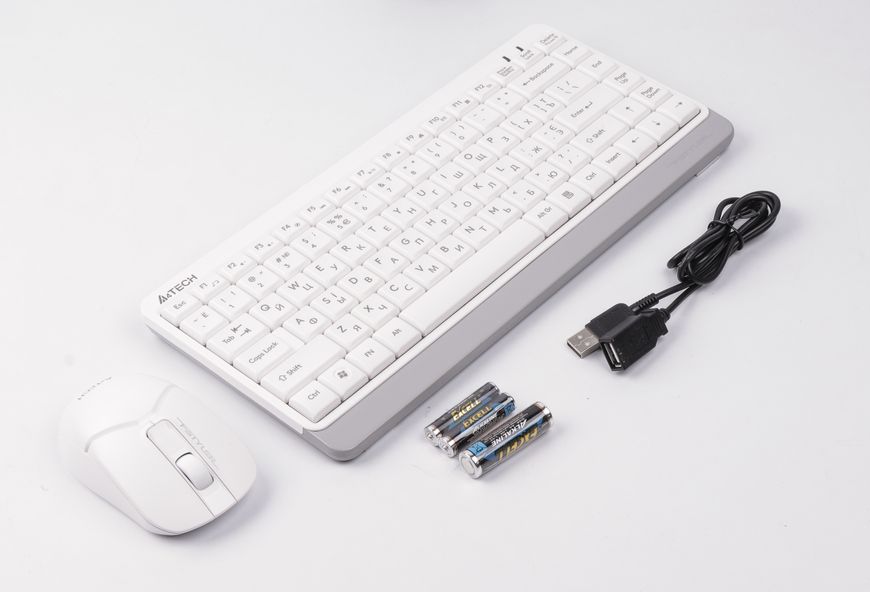 A4Tech Fstyler FG1112, комплект беспроводной клавиатуры с мышью, белый цвет FG1112 (White) 1605454 фото