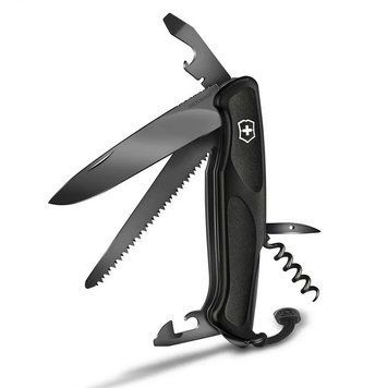 Швейцарський ніж Victorinox RangerGrip 55 Onyx Black 130 мм 12 функцій Чорний (0.9563.С31Р) V77553814 фото