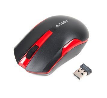 Миша A4Tech G3-200 N USB V-Track , бездротова, 1000dpi, чорна+ червоний G3-200N (Black+Red) 0202863 фото