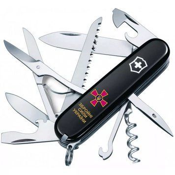 Швейцарський ніж Victorinox Huntsman Army 91 мм 15 функцій Емблема ЗСУ та Напис ЗСУ (1.3713.3_W1011u) V77552949 фото