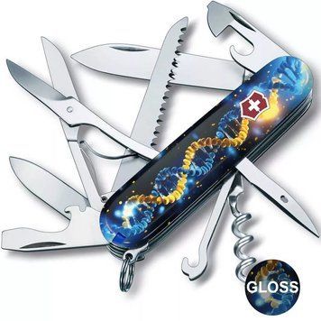 Швейцарський ніж Victorinox Huntsman Zodiac Синій ДНК Українця 1.3713.3_T3270pw V77554185 фото