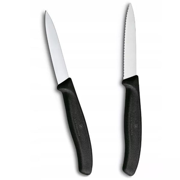 Набір з 2 ножів для чищення овочів Victorinox Swiss Classic Серрейтор Чорний 6.7693.2 V77554410 фото