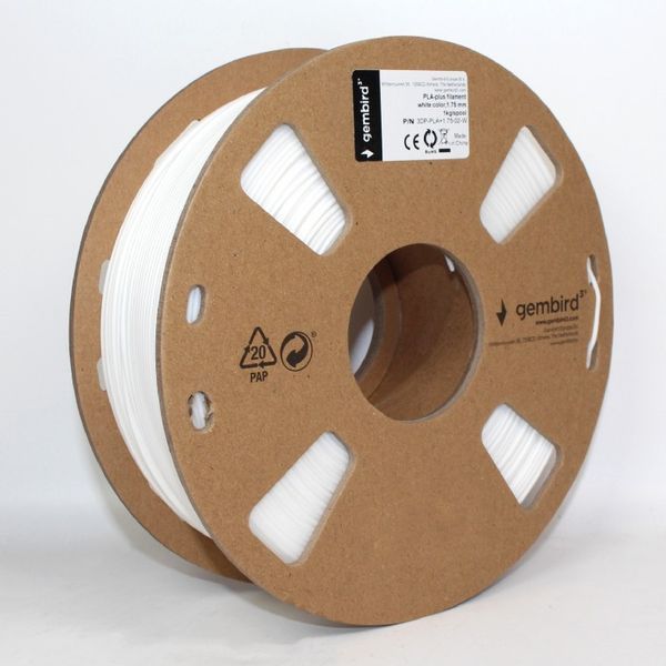 Филамент для 3D-принтера Gembird 3DP-PLA+1.75-01-W, PLA+, 1.75 мм, белый 3DP-PLA+1.75-02-W 1606545 фото