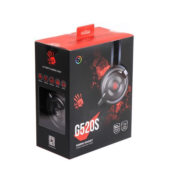 Гарнітура ігрова Bloody G520S з підсвічуванням, чорний колір, USB G520S Bloody (Grey) 1604696 фото