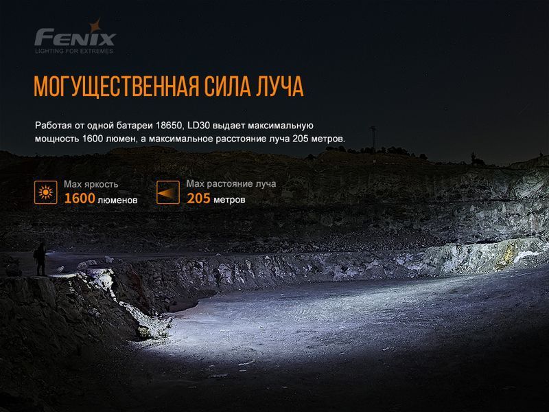 Фонарь ручной Fenix ​​LD30 с аккумулятором (ARB-L18-3400) 63879 фото