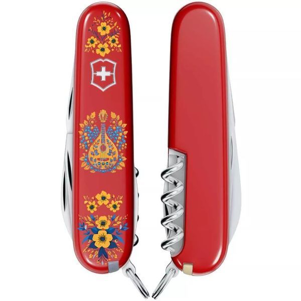 Швейцарський ніж Victorinox Camper Ukraine 91 мм 13 функцій Українські мотиви Червоний (1.3613_T1370u) V77552750 фото