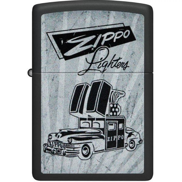 Запальничка Zippo 218 Car Ad Design Чорно-сіра 48572 V77550479 фото
