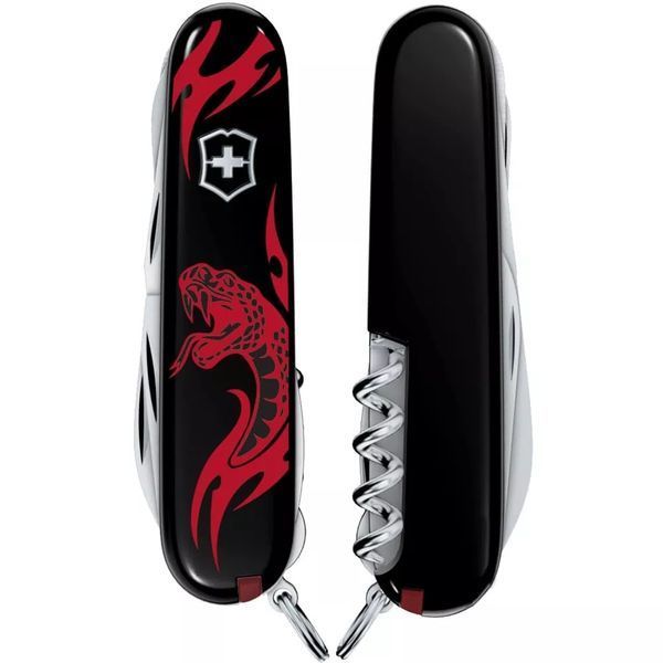 Швейцарский нож Victorinox Huntsman Zodiac Черный Поражающая змея 1.3713.3_Z4351u V77554189 фото