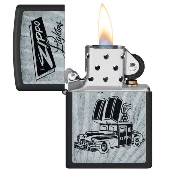 Запальничка Zippo 218 Car Ad Design Чорно-сіра 48572 V77550479 фото